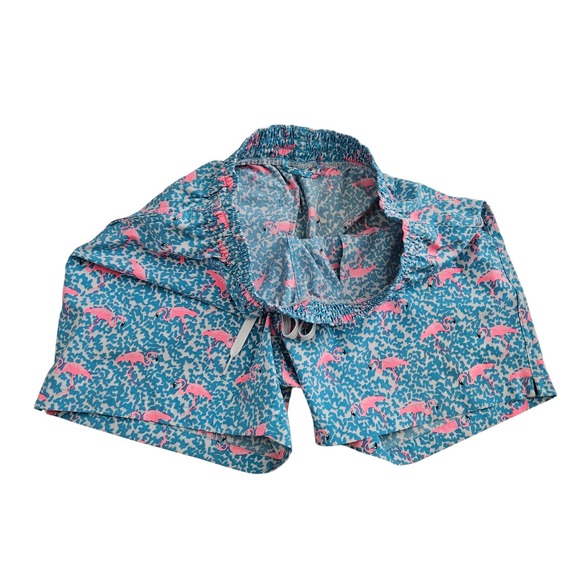 Chubbies (Mens Small) Swim Trunks Board‎ Shorts Flamingo Print Drawstring Blue - Picture 2 of 8